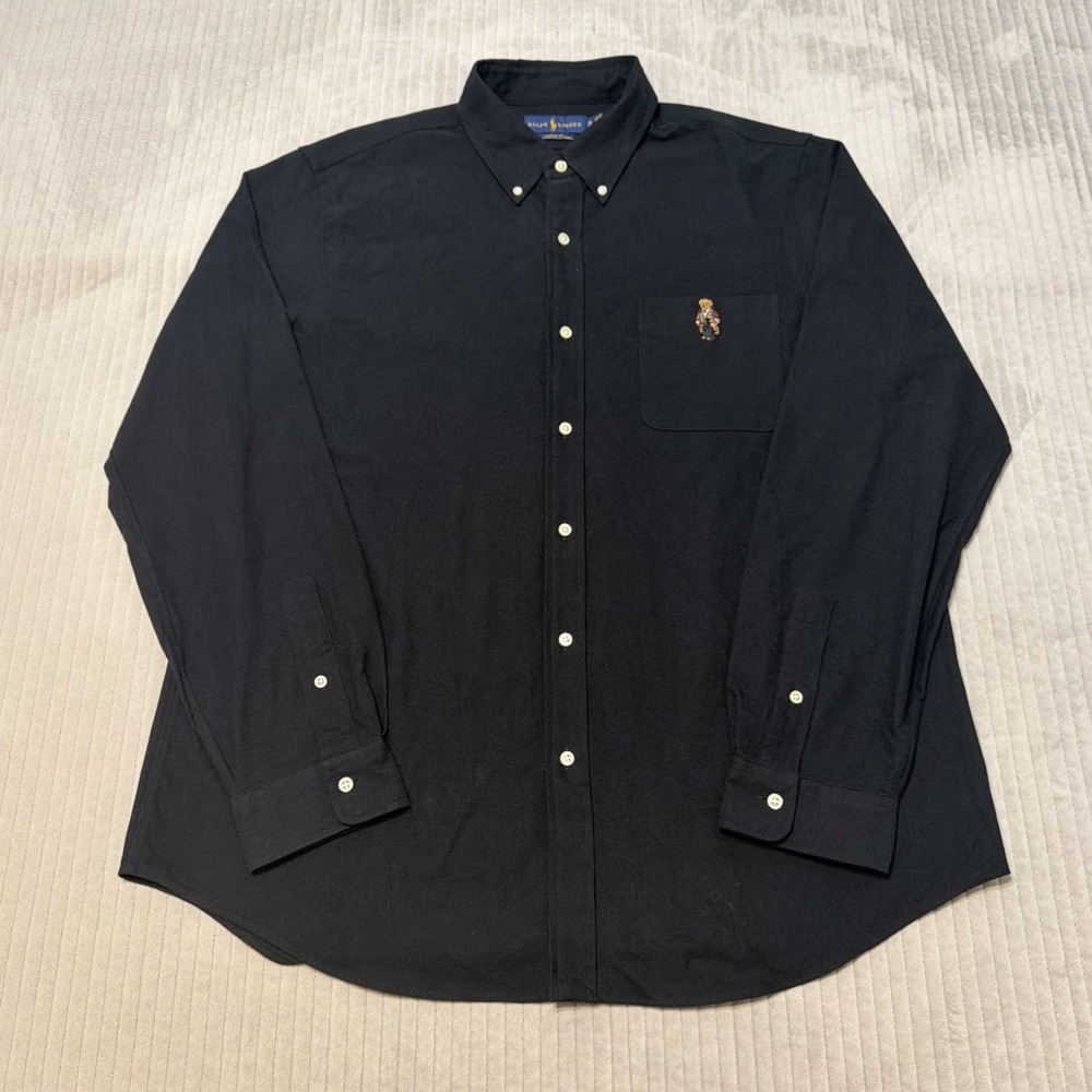 Polo Ralph Lauren Polo Bear Long Sleeve Performance Flannel Shirt Black XL